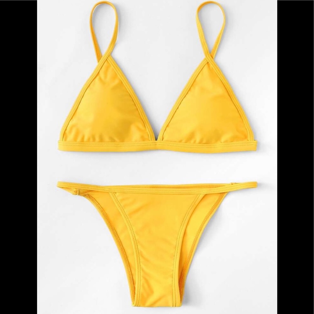 Triangle Top With String Bikini Set